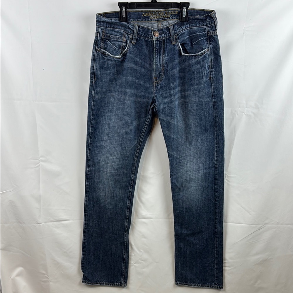 American Eagle Original Straight Men's Blue Jeans Size 32 - Picture 2 of 12